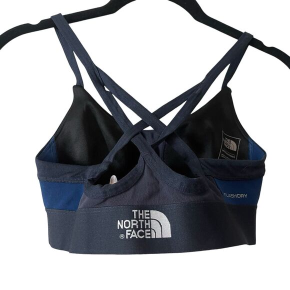 The North Face XS Sports Bra Racerback Black Dark Blue Workout Flash Dry - Picture 6 of 6